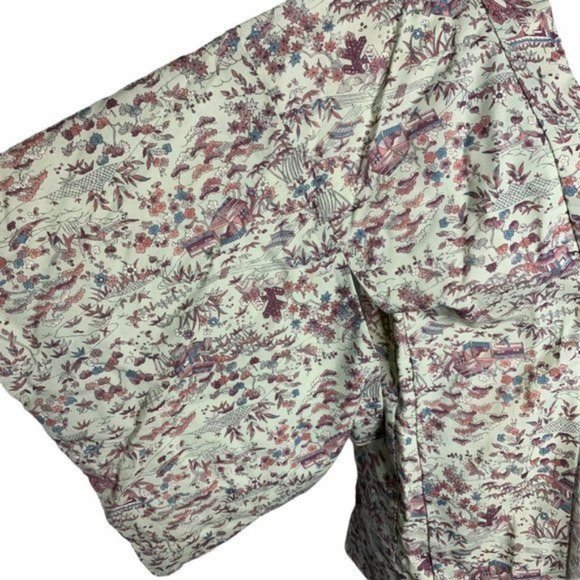 Vintage Floral Kimono Short Robe Jacket M Light Green Floral Lined Tie Waist - Picture 4 of 7